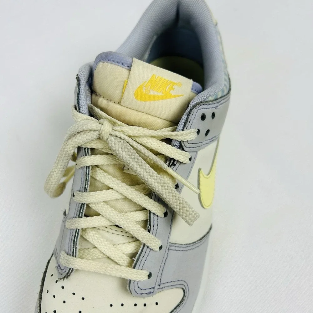 Nike Dunk Low Shoes Girls 6.5Y Purple Yellow Gingham Sneakers FJ4641-536
